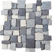 White/L.grey/D.grey Cubic Marble Opus Interlocking Mosaic | Tile Center