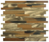 Wood / Gold Aluminum Baguette Interlocking Mosaic | Tile Center