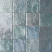 Zellige Glazed Ceramic Soft Blue Mix 3"x3" Mosaic | Tile Center