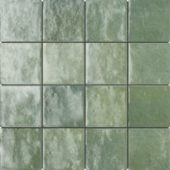 Zellige Glazed Ceramic Soft Green Mix 3"x3" | Tile Center