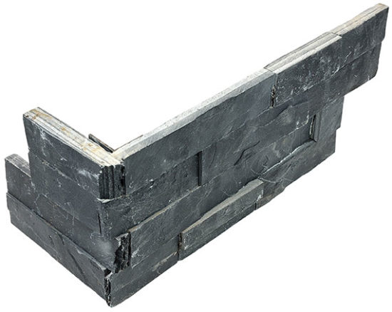 Ledger Stone 6x18 Carbon Assembled Corner | Tile Center