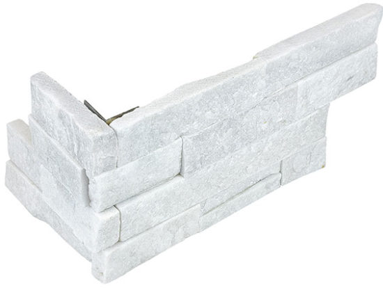 Ledger Stone 6x18 Glacier Assembled Corner | Tile Center