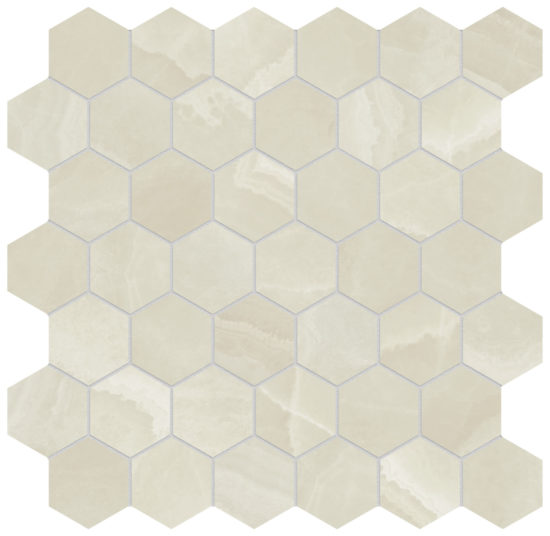 Lustra 2" Hex Onyx Crema Honed | Tile Center