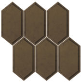 Obsidian Bronze Beveled Hexagon Mosaic | Tile Center