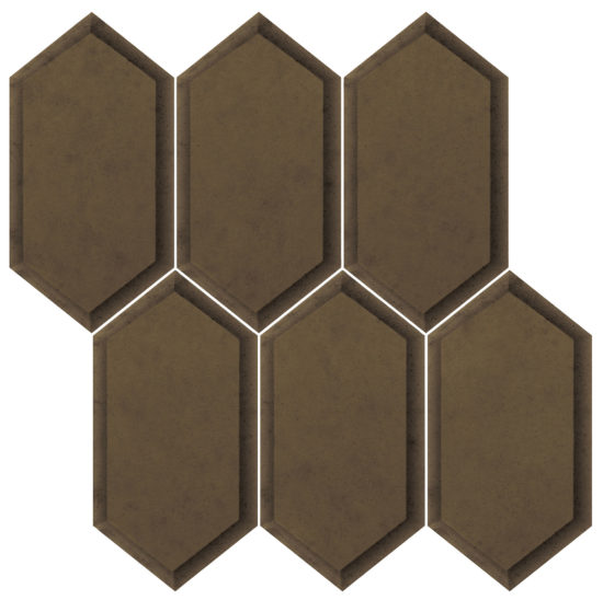 Obsidian Bronze Beveled Hexagon Mosaic | Tile Center