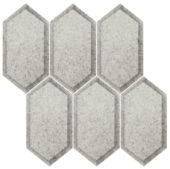 Obsidian Silver Beveled Hexagon Mosaic | Tile Center