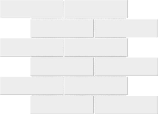 White Brick Pattern Glossy Glazed Ceramic 2"x6" | Tile Center