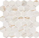 Treasure II Perfect Calacatta 2" Hex Polished | Tile Center